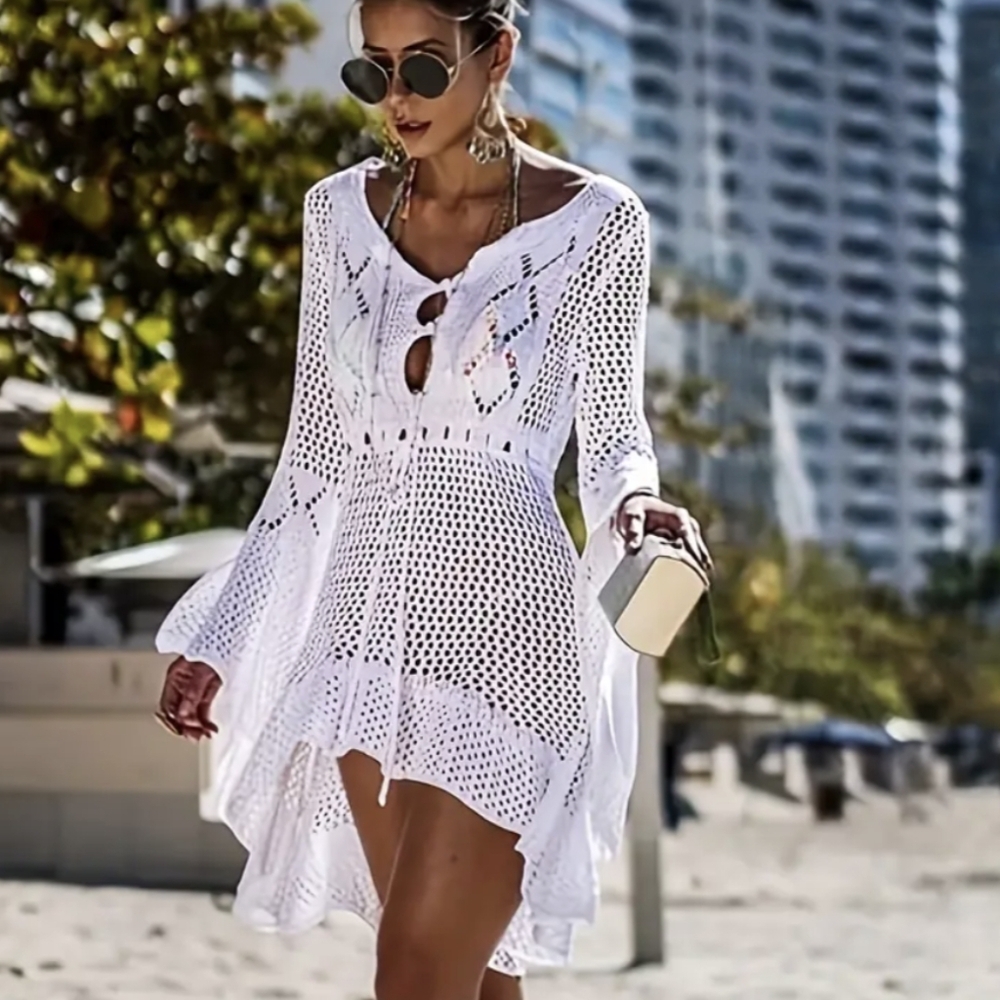 Swimwear Coverup M L Crochet Swim suit  Vacay Outfit Swimming Suit Cover Up - Picture 10 of 11